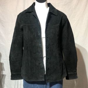 AMI  lightly used Black Suede leather jacket. Size small